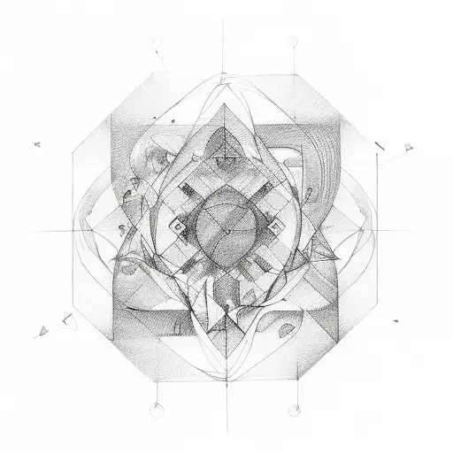 An Abstract Representation Of Mental Health Struggles Using Flowing Lines And Geometric Shapes