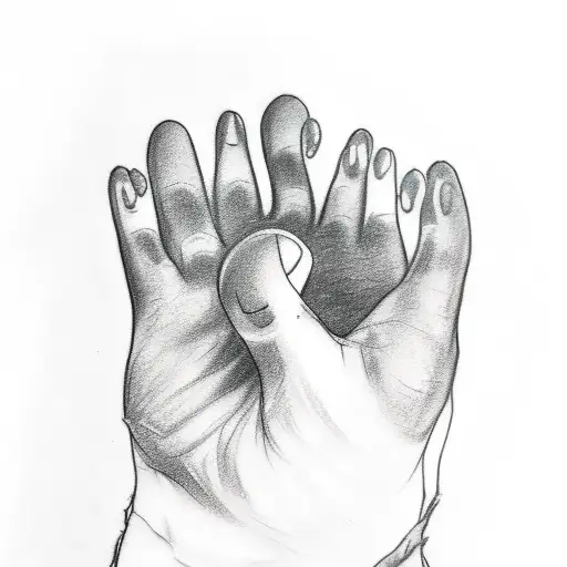 A Sketch-style Tattoo Of A Bear Paw Gripping Onto A Rock