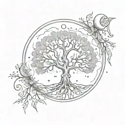 Triple Moon And Tree Of Life Forest Moon