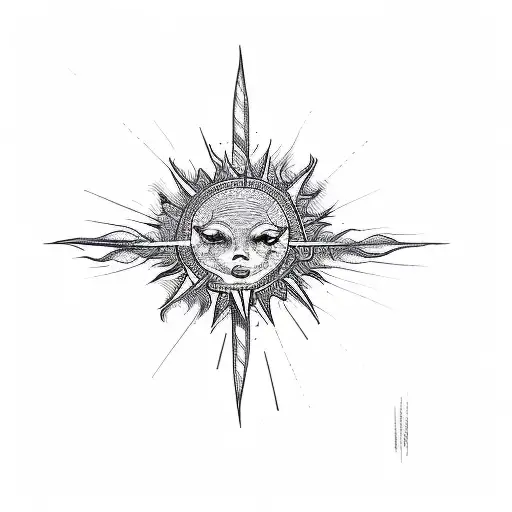 A Sunburst On A Black Background