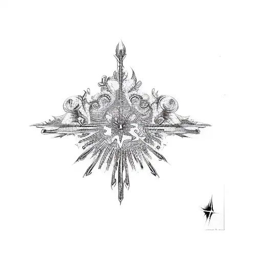 A Sunburst On A Black Background