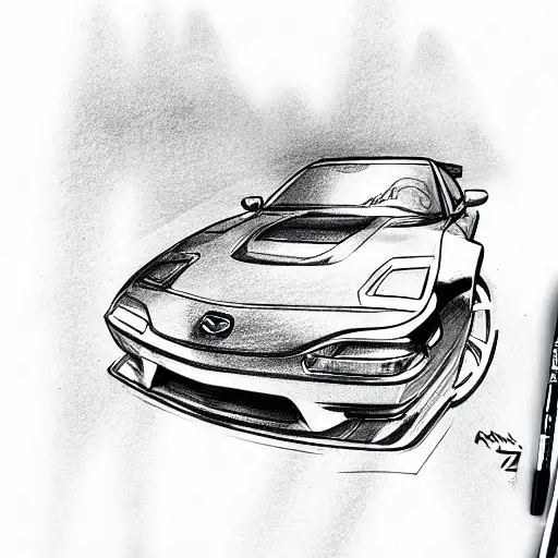 Mazda Rx7 With Money Coming Out