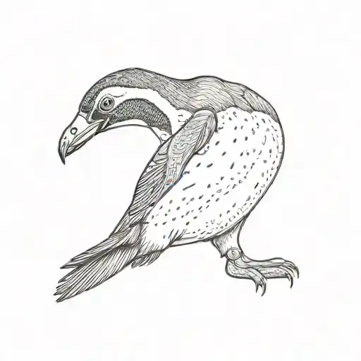 African Penguin With Arms Extended