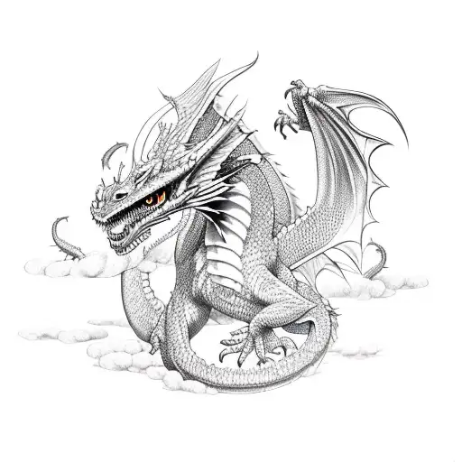 Three Fly Dragons And Little Bull