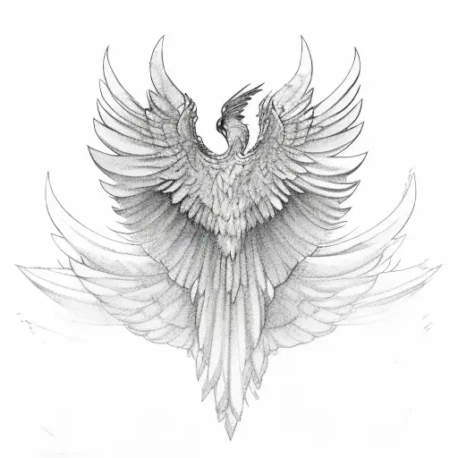 Phoenix In Flight Wings Spread Side Profile