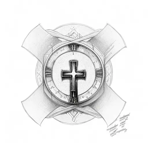 Christian Cross With Writing Above It