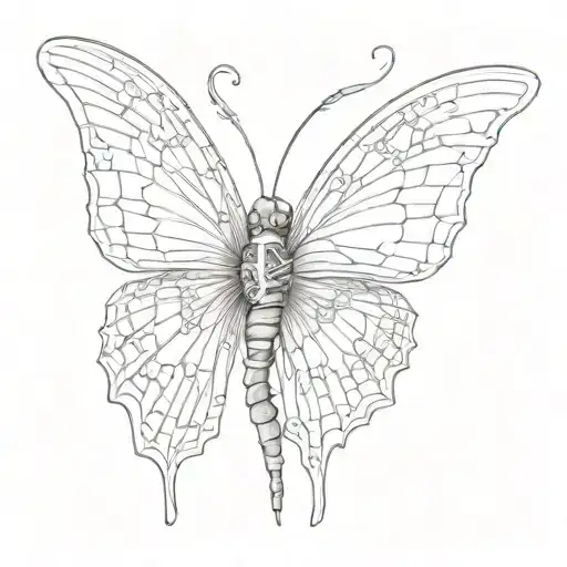 Skeleton Spine Tattoo Rib Cage Is Butterfly Wings