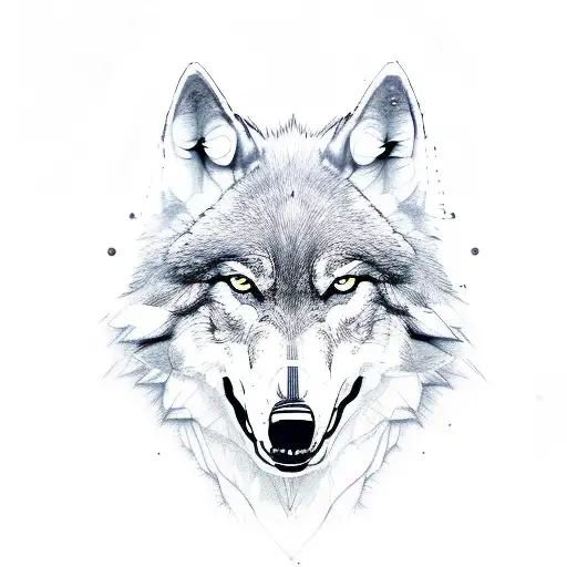Howling Wolf With A Scar