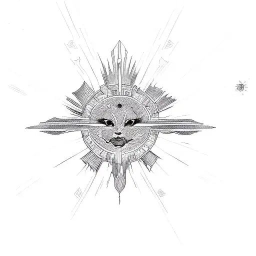 A Sunburst On A Black Background