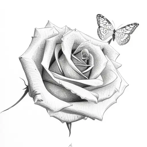 Stem Rose With Butterfly Mom