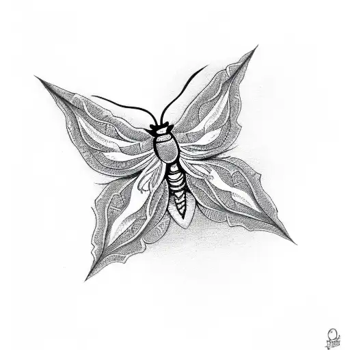 Moth With Flowers And Vines