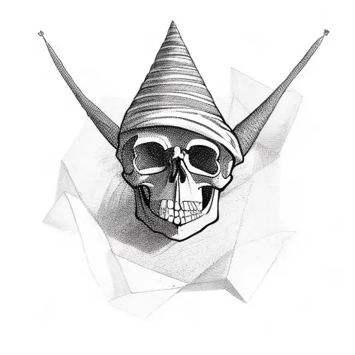 Skull Wearing Party Hat And Smiling