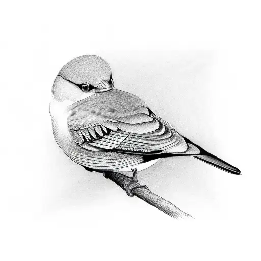 Bird In A Line Watching Another