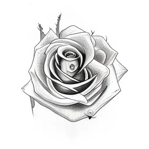 A Tattoo Depicting The Cycle Of Life And Death With A Rose Blooming From A Skull