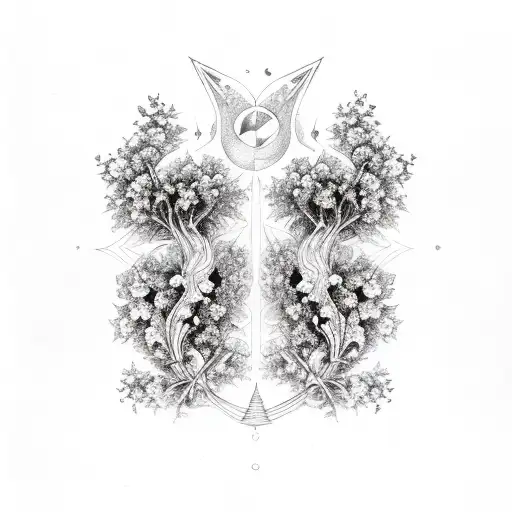 Gemini Symbol And Lilacs