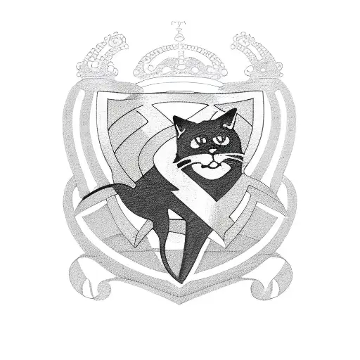 Black Cat And Real Madrid Logo