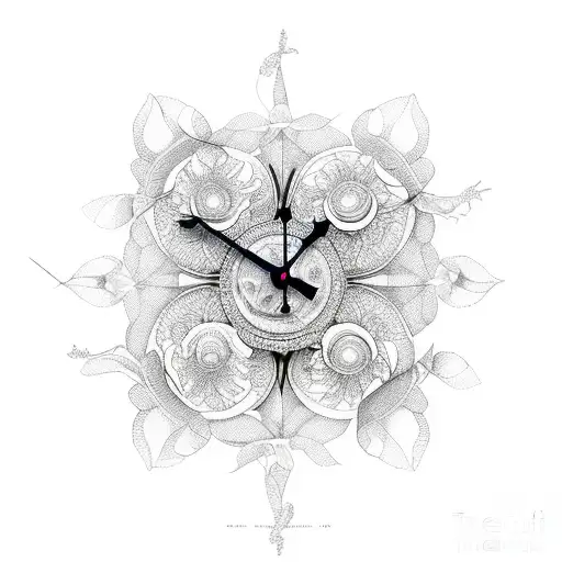 Clock Dragonfly Flowers
