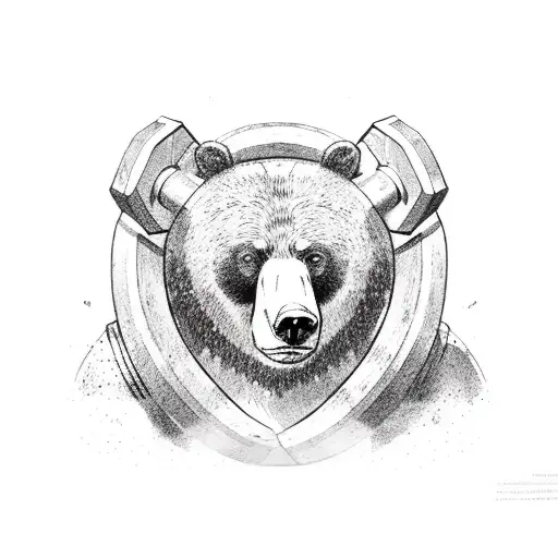 A Bear Lifting Weights