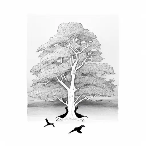 Tree With Ravens For Leaves