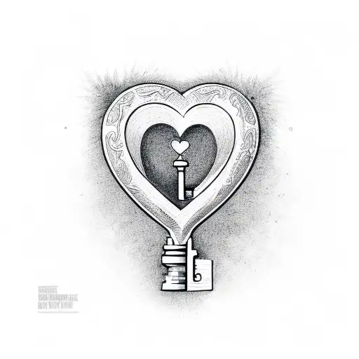 Create An Engraved Illustration That Represents That Love Is The Key To Everything And Is The End