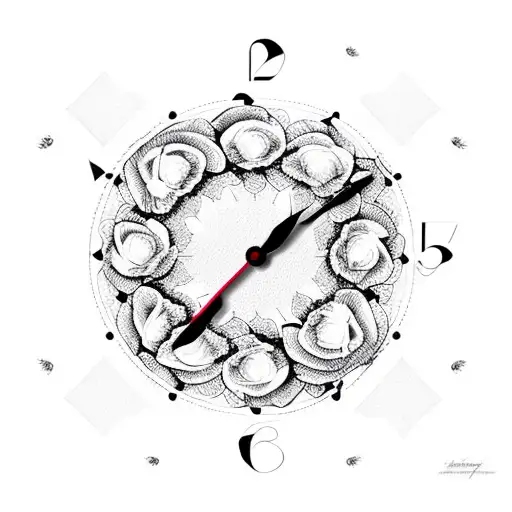 Clock With Roses