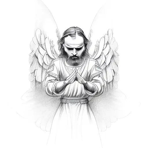 Gaurdian Angel Hovering Over Man