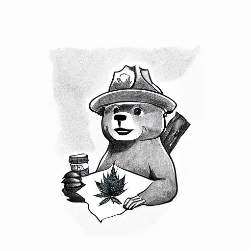 Smokey Bear Smoking Weed