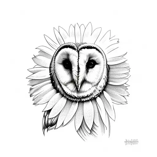 Barn Owl With Daisy