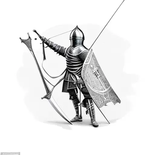 English Knight With Bow And Arrow