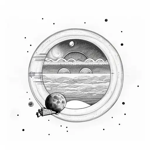 Moon And Sun And Astronaut Smoking