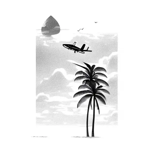 Palm Tree With Plane