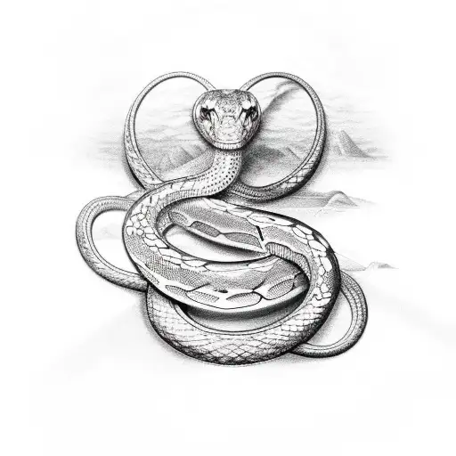 A Philosophical Symbol Incorporated Into A Snake's Body