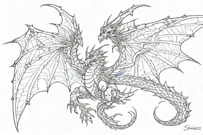 Dragon Wings Spread Open