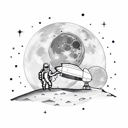 Astronaut Looking At Moon