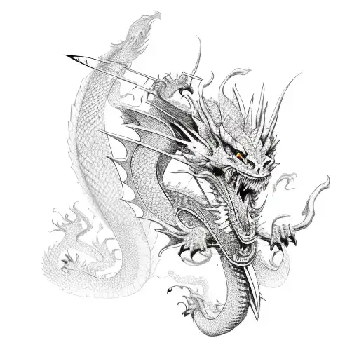 Dragon With Sword