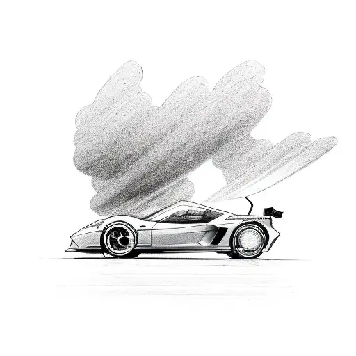 A Sleek Sports Car Speeding On A Race Track