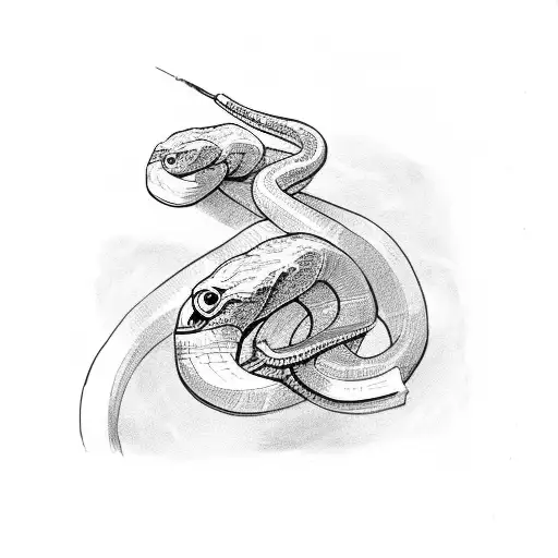 Snake Climbing A Rod
