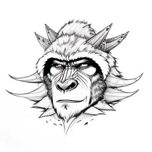 Orc Shaman With Wolf Hat