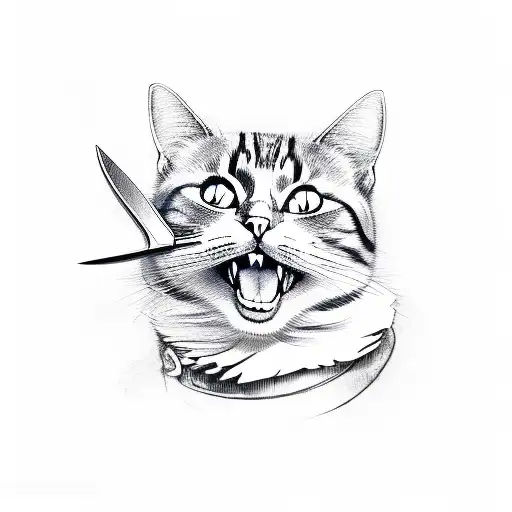 Cat With Knife