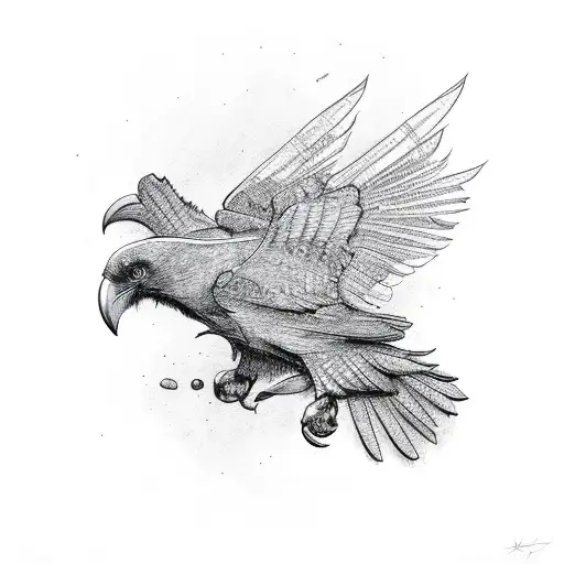 Flying Raven Half Robot