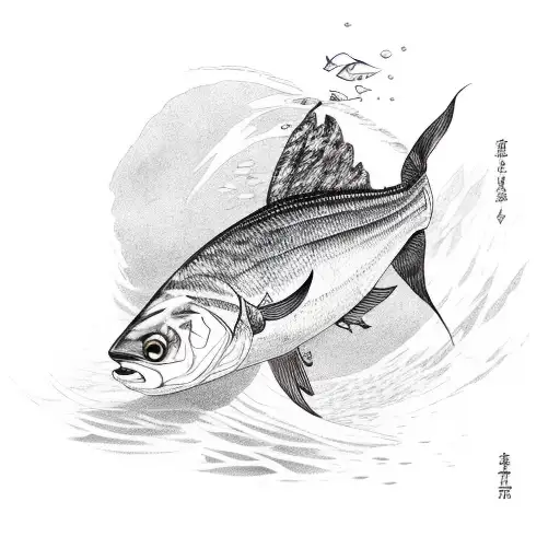 A Bonito Fish Being Caught