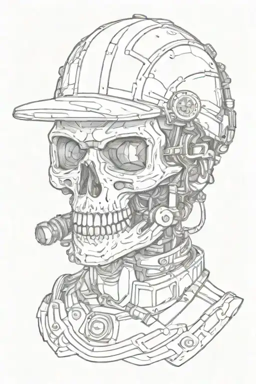 Skull Wearing Welding Mask