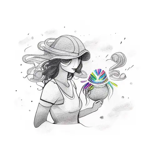 Woman Holding Rainbow