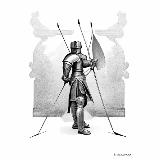English Knight With Bow And Arrow