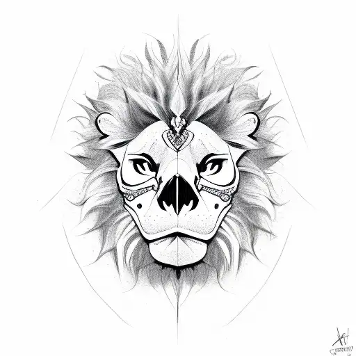 Skull And Lion