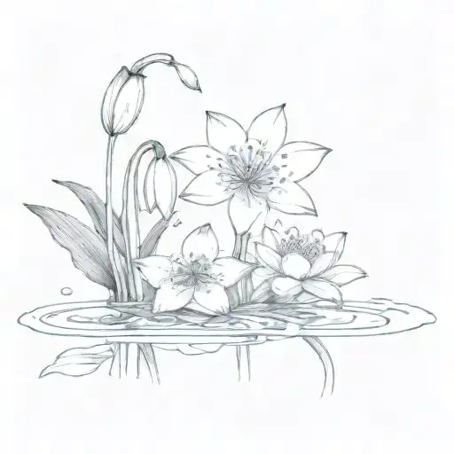 Snowdrop And Water Lily