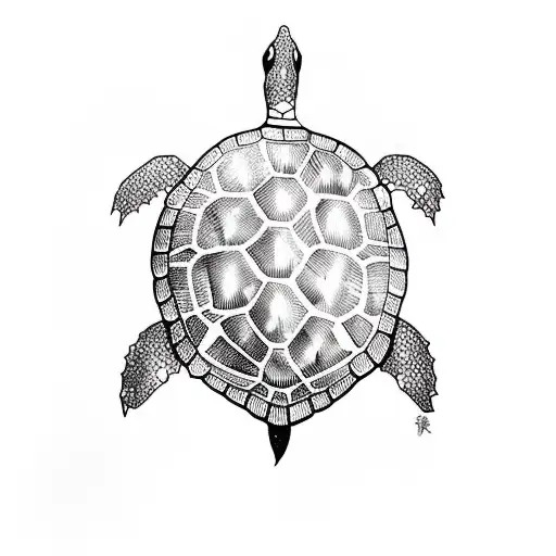 Sea Turtle With Lines Around