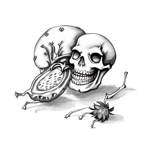 Skeleton Holding A Strawberry