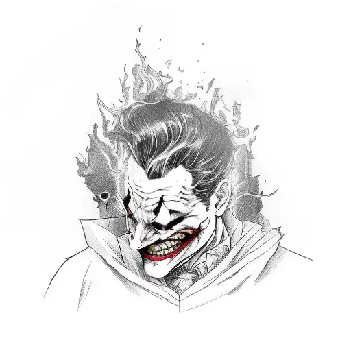 Joker Card Burned With Dc Joker On It