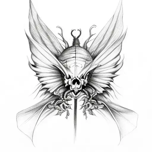 Butterfly Dragon Skull Bird Wings